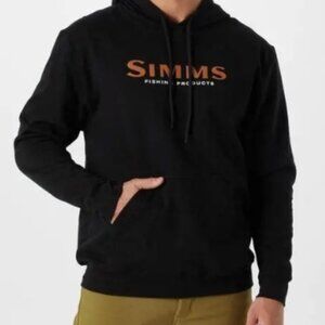 Simms  Fishing  Men's Hoodie Sweetshirt Logo Black   Large & XL  NEW / Tags